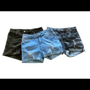 Lot of 3 High Rise Jean Shorts